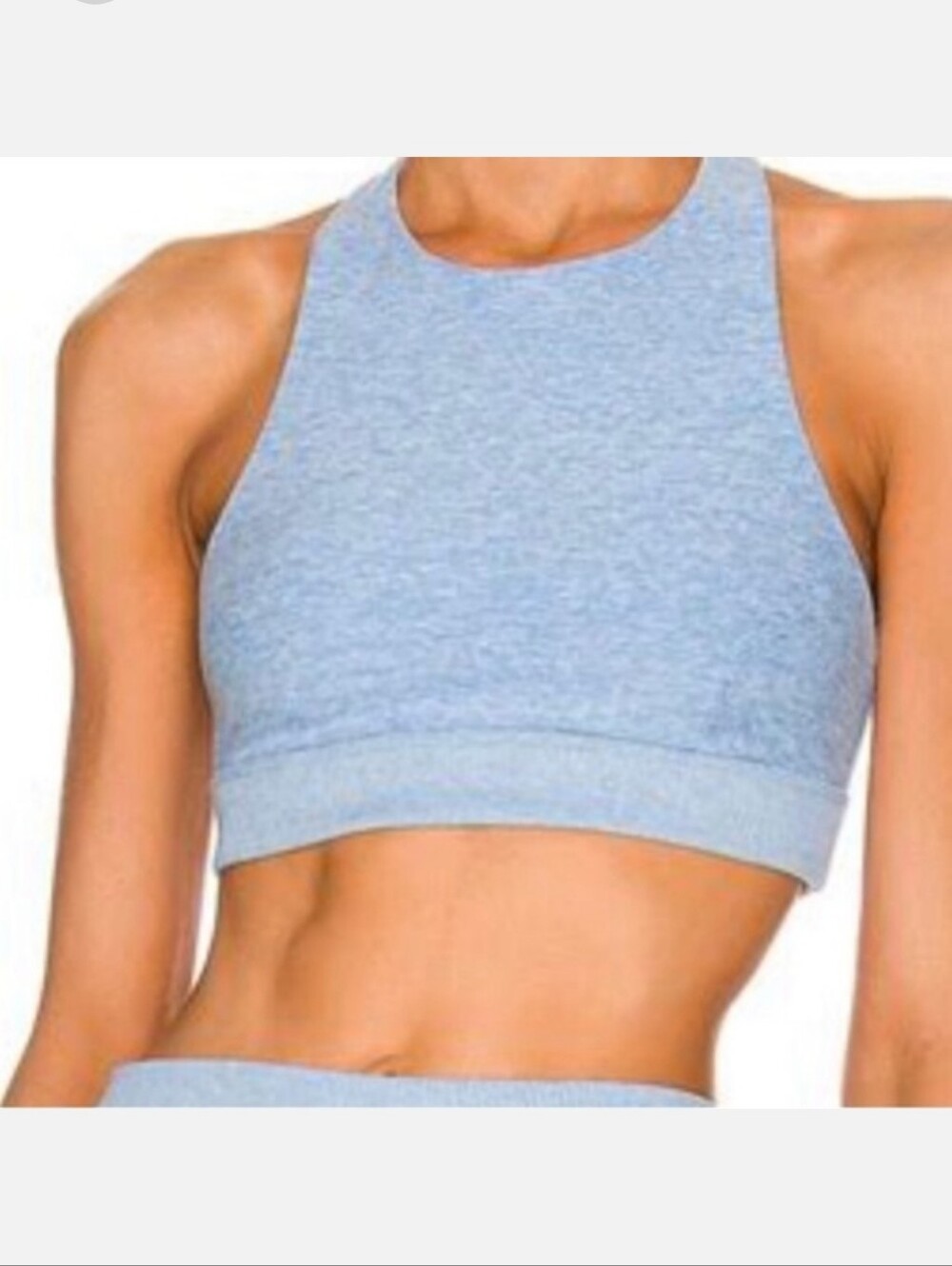 ALO Yoga Alosoft Iconic '90s Bra Top Tile Blue White Heather Medium
